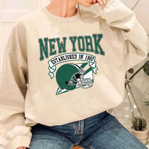 T Sweatshirt Women 1 TS0316 New York Established In 1960 Vintage Football Team New York Jets T Shirt