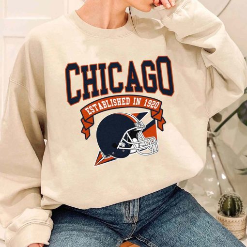 T Sweatshirt Women 1 TS0317 Chicago Established In 1920 Vintage Football Team Chicago Bears T Shirt