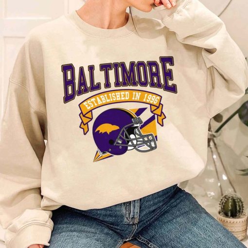T Sweatshirt Women 1 TS0318 Baltimore Established In 1996 Vintage Football Team Baltimore Ravens T Shirt