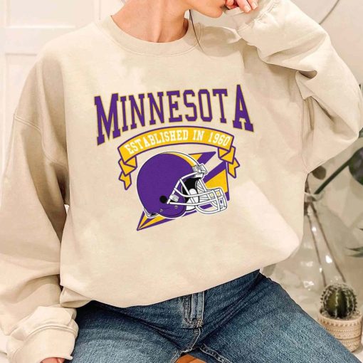 T Sweatshirt Women 1 TS0319 Minnesota Established In 1960 Vintage Football Team Minnesota Vikings T Shirt
