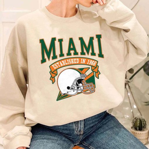 T Sweatshirt Women 1 TS0320 Miami Established In 1966 Vintage Football Team Miami Dolphins T Shirt