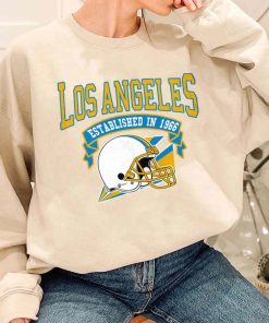 T Sweatshirt Women 1 TS0323 Los Angeles Established In 1966 Vintage Football Team Los Angeles Chargers T Shirt