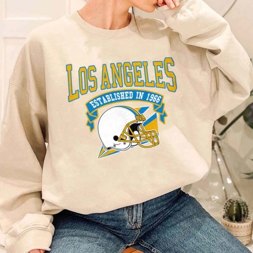 T Sweatshirt Women 1 TS0323 Los Angeles Established In 1966 Vintage Football Team Los Angeles Chargers T Shirt