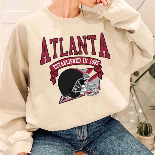 T Sweatshirt Women 1 TS0330 Atlanta Established In 1965 Vintage Football Team Atlanta Flacons T Shirt