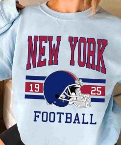 T Sweatshirt Women 3 TS0104 New York Football Vintage Crewneck Sweatshirt New York Giants