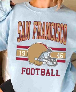 T Sweatshirt Women 3 TS0111 San Francisco Football Vintage Crewneck Sweatshirt San Francisco 49ers