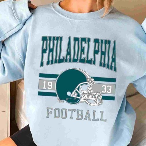T Sweatshirt Women 3 TS0117 Philadelphia Football Vintage Crewneck Sweatshirt Philadelphia Eagles