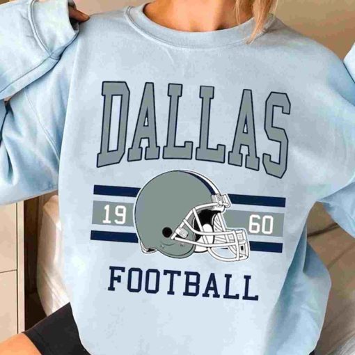 T Sweatshirt Women 3 TS0118 Dallas Football Vintage Crewneck Sweatshirt Dallas Cowboys