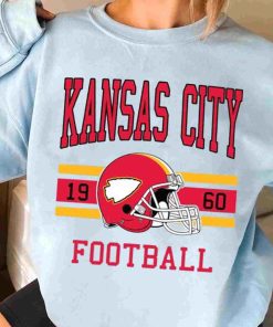 T Sweatshirt Women 3 TS0124 Kansas City Football Vintage Crewneck Sweatshirt Kansas City Chiefs