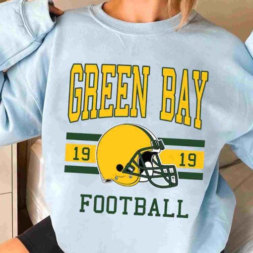 T Sweatshirt Women 3 TS0128 Green Bay Football Vintage Crewneck Sweatshirt Green Bay Packers