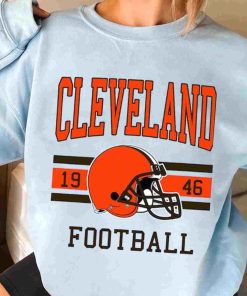 T Sweatshirt Women 3 TS0129 Cleveland Football Vintage Crewneck Sweatshirt Cleveland Browns