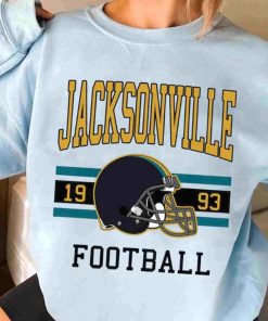 T Sweatshirt Women 3 TS0130 Jacksonville Football Vintage Crewneck Sweatshirt Jacksonville Jaguars
