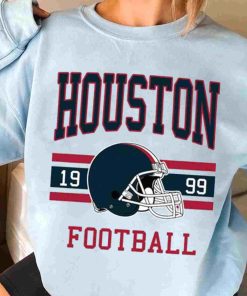T Sweatshirt Women 3 TS0132 Houston Football Vintage Crewneck Sweatshirt Houston Texans