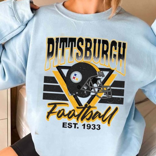 T Sweatshirt Women 3 TS0202 Pittsburgh Helmets NFL Sunday Retro Pittsburgh Steelers T Shirt