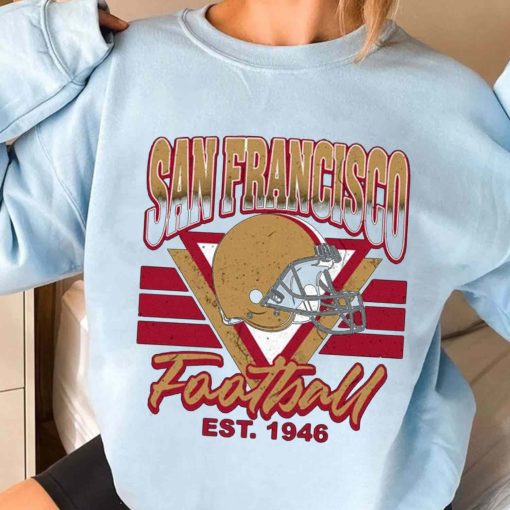 T Sweatshirt Women 3 TS0204 49ers Helmets NFL Sunday Retro San Francisco 49ers T Shirt