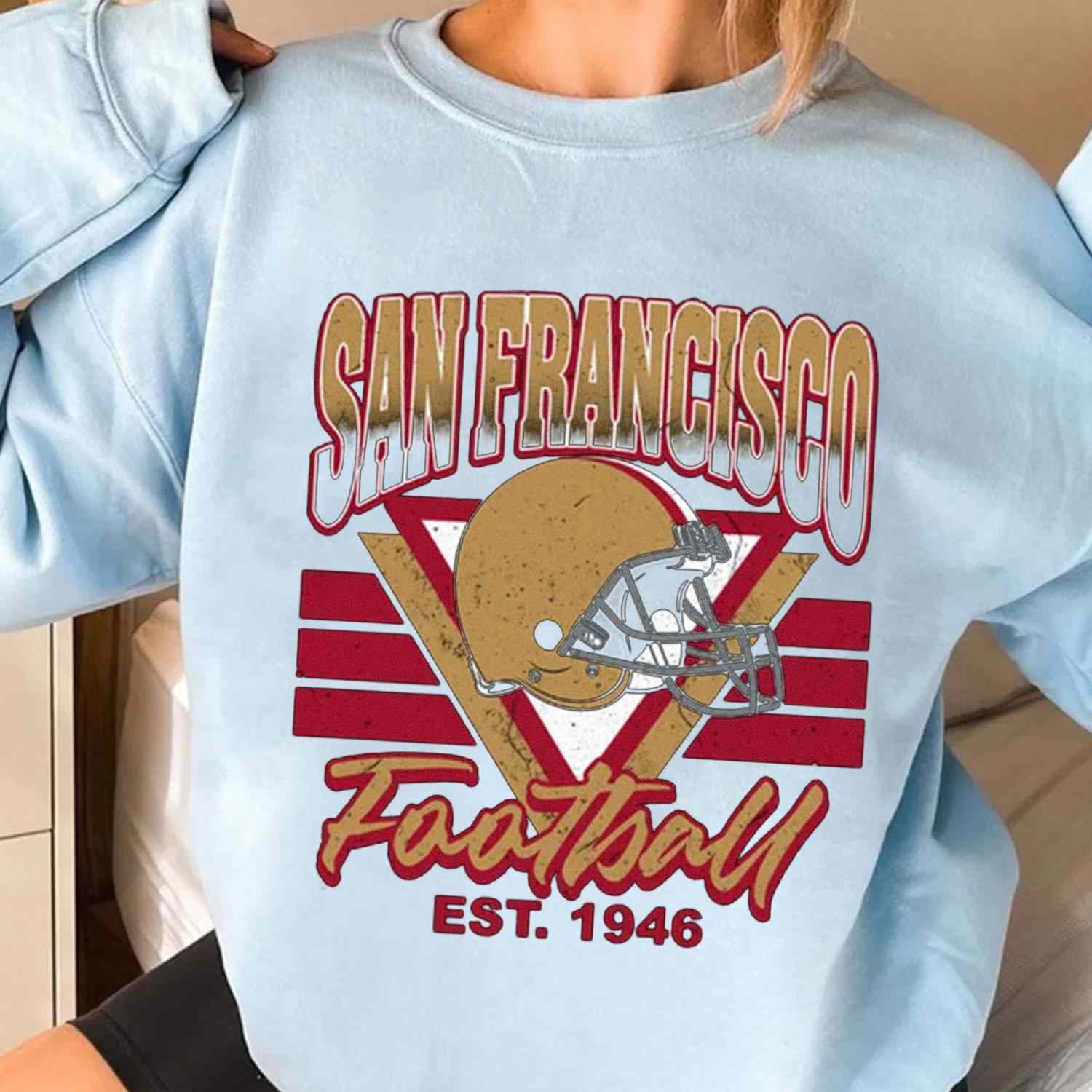 Sunday Retro San Francisco 49ers Helmets NFL T-Shirt