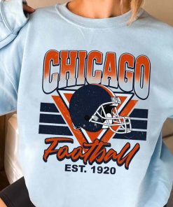 T Sweatshirt Women 3 TS0207 Chicago Helmets NFL Sunday Retro Chicago Bears T Shirt