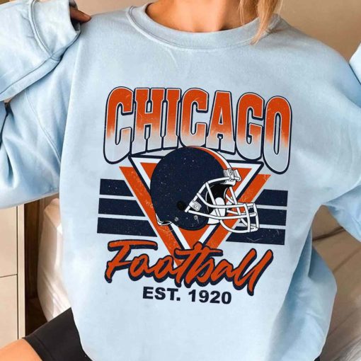 T Sweatshirt Women 3 TS0207 Chicago Helmets NFL Sunday Retro Chicago Bears T Shirt