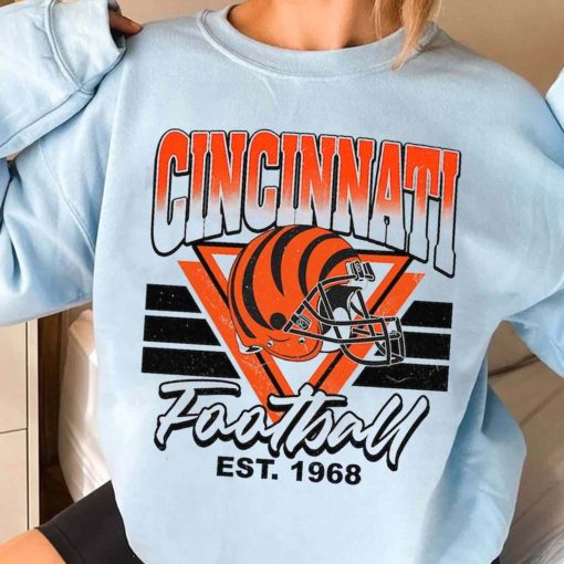 T Sweatshirt Women 3 TS0208 Cincinnati Helmets NFL Sunday Retro Cincinnati Bengals T Shirt
