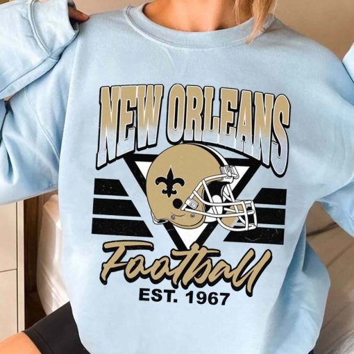 T Sweatshirt Women 3 TS0209 Orleans Saints Helmets NFL Sunday Retro New Orleans Saints T Shirt