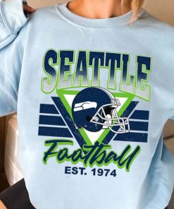 T Sweatshirt Women 3 TS0214 Seattle Helmets NFL Sunday Retro Seattle Seahawks T Shirt