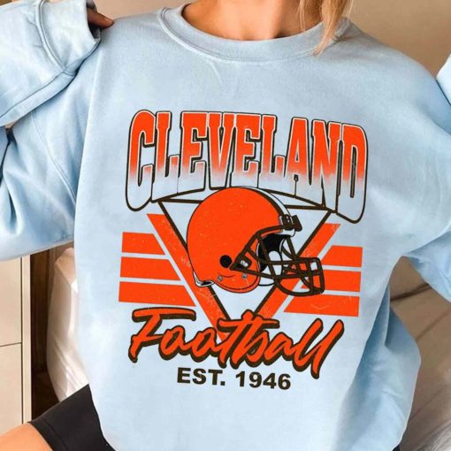 T Sweatshirt Women 3 TS0215 Cleveland Helmets NFL Sunday Retro Cleveland Browns T Shirt