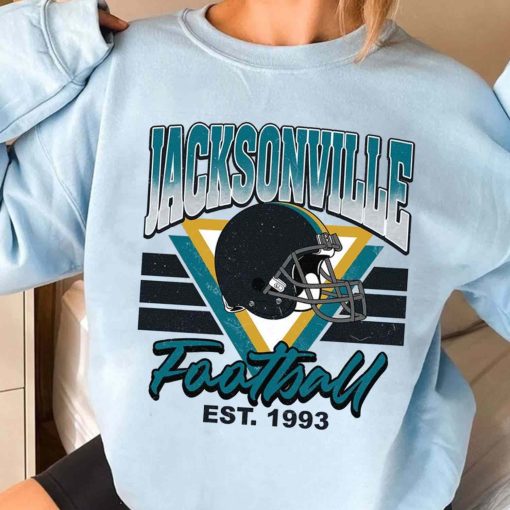 T Sweatshirt Women 3 TS0216 Jacksonville Helmets NFL Sunday Retro Jacksonville Jaguars T Shirt