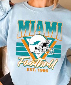 T Sweatshirt Women 3 TS0218 Miami Helmets NFL Sunday Retro Miami Dolphins T Shirt
