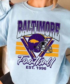 T Sweatshirt Women 3 TS0224 Baltimore Helmets NFL Sunday Retro Baltimore Ravens T Shirt