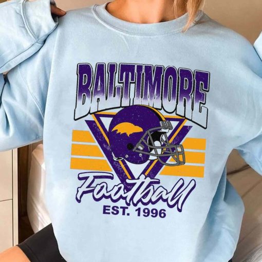 T Sweatshirt Women 3 TS0224 Baltimore Helmets NFL Sunday Retro Baltimore Ravens T Shirt