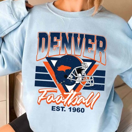 T Sweatshirt Women 3 TS0225 Denver Helmets NFL Sunday Retro Denver Broncos T Shirt