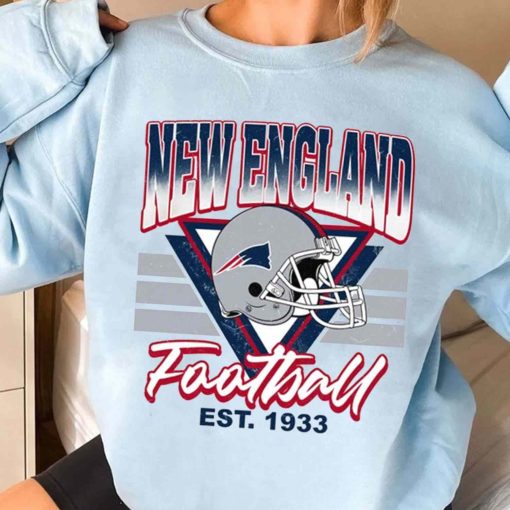 T Sweatshirt Women 3 TS0229 New England Helmets NFL Sunday Retro New England Patriots T Shirt