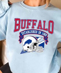 T Sweatshirt Women 3 TS0306 Buffalo Established In 1960 Vintage Football Team Buffalo Bills T Shirt