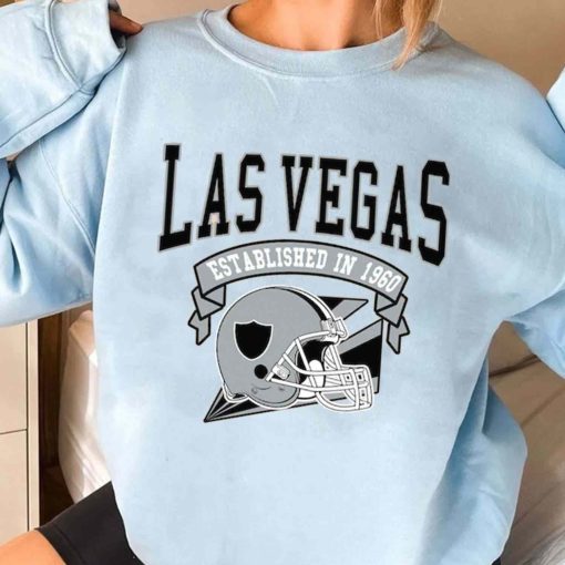 T Sweatshirt Women 3 TS0308 Las Vegas Established In 1960 Vintage Football Team Las Vegas Raiders T Shirt