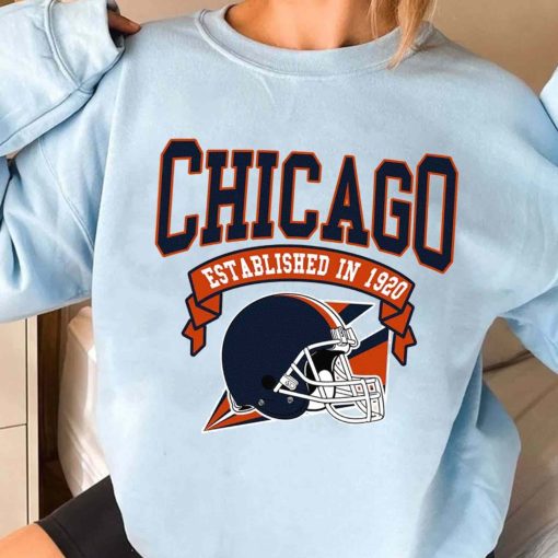 T Sweatshirt Women 3 TS0317 Chicago Established In 1920 Vintage Football Team Chicago Bears T Shirt