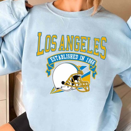 T Sweatshirt Women 3 TS0323 Los Angeles Established In 1966 Vintage Football Team Los Angeles Chargers T Shirt