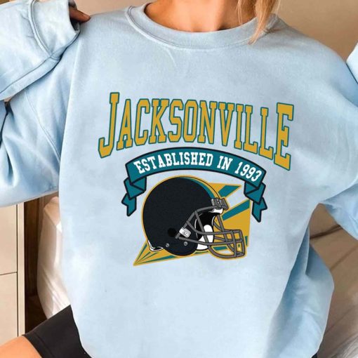 T Sweatshirt Women 3 TS0324 Jacksonville Established In 1993 Vintage Football Team Jacksonville Jaguars T Shirt