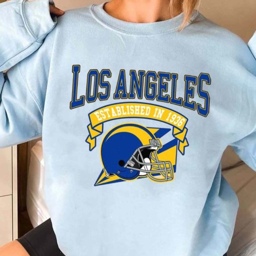 T Sweatshirt Women 3 TS0326 Los Angeles Established In 1936 Vintage Football Team Los Angeles Rams T Shirt