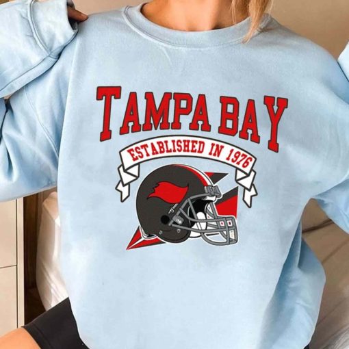 T Sweatshirt Women 3 TS0328 Tampa Bay Established In 1976 Vintage Football Team Tampa Bay Buccaneers T Shirt
