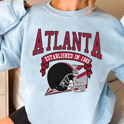 T Sweatshirt Women 3 TS0330 Atlanta Established In 1965 Vintage Football Team Atlanta Flacons T Shirt