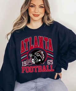 T Sweatshirt Women 5 DSHLM02 Vintage Sunday Helmet Football Atlanta Falcons T Shirt