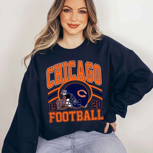 T Sweatshirt Women 5 DSHLM06 Vintage Sunday Helmet Football Chicago Bears T Shirt
