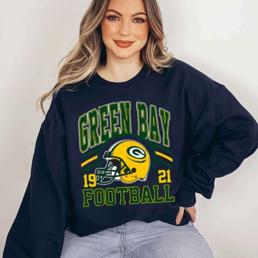 T Sweatshirt Women 5 DSHLM12 Vintage Sunday Helmet Football Green Bay Packers T Shirt