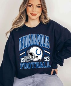 T Sweatshirt Women 5 DSHLM14 Vintage Sunday Helmet Football Indianapolis Colts T Shirt