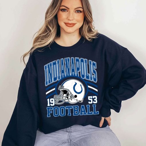 T Sweatshirt Women 5 DSHLM14 Vintage Sunday Helmet Football Indianapolis Colts T Shirt