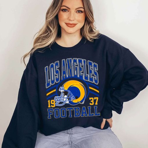 T Sweatshirt Women 5 DSHLM19 Vintage Sunday Helmet Football Los Angeles Rams T Shirt