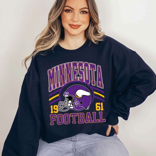 T Sweatshirt Women 5 DSHLM21 Vintage Sunday Helmet Football Minnesota Vikings T Shirt