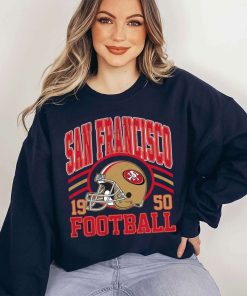 T Sweatshirt Women 5 DSHLM28 Vintage Sunday Helmet Football San Francisco 49ers T Shirt
