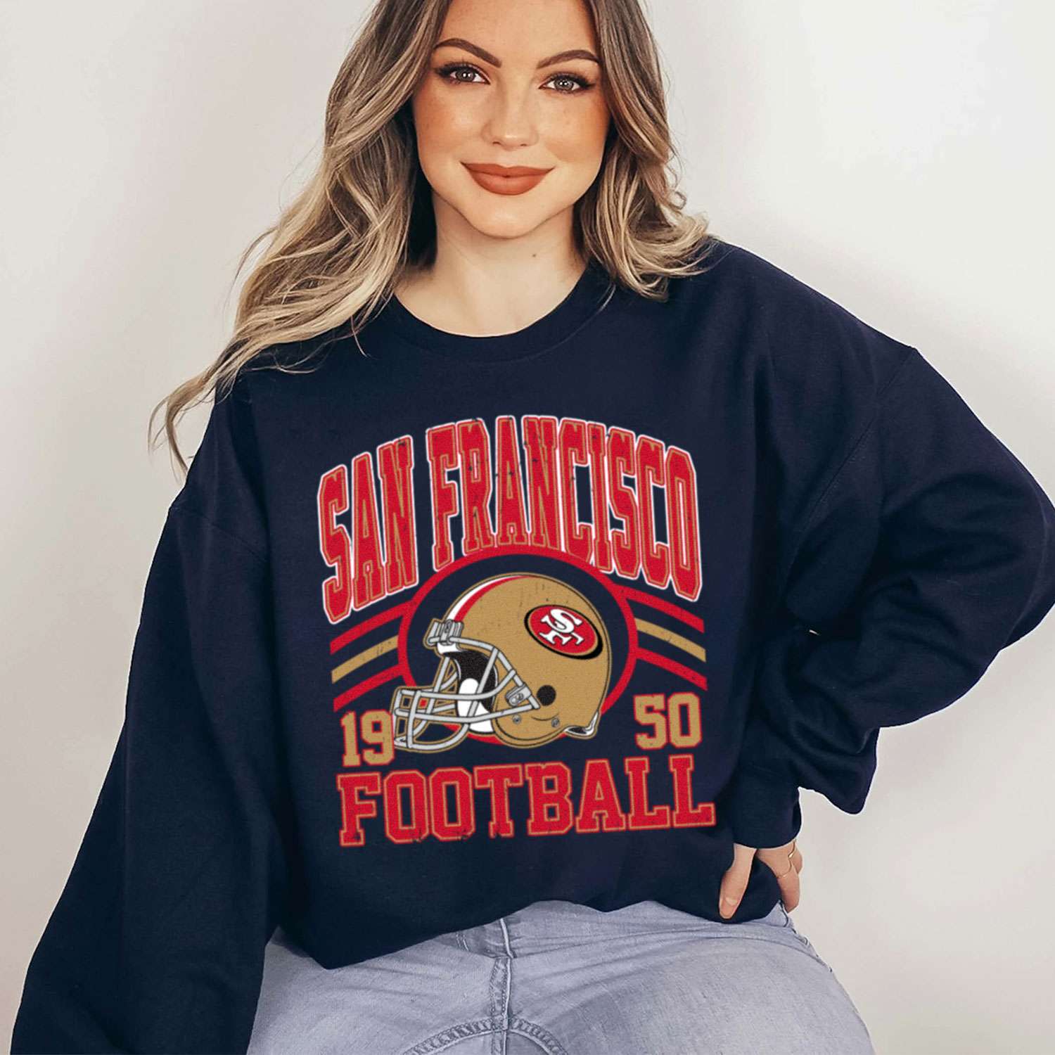 Vintage Sunday Helmet Football San Francisco 49ers T-Shirt