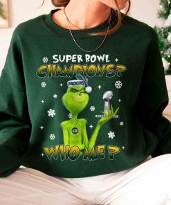 T Sweatshirt Women 6 TSGR12 Grinch Who Me Super Bowl Champions Green Bay Packers T Shirt